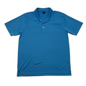 Page & Tuttle Golf Polo Shirt Mens L Large Blue Moisture Wicking Performance
